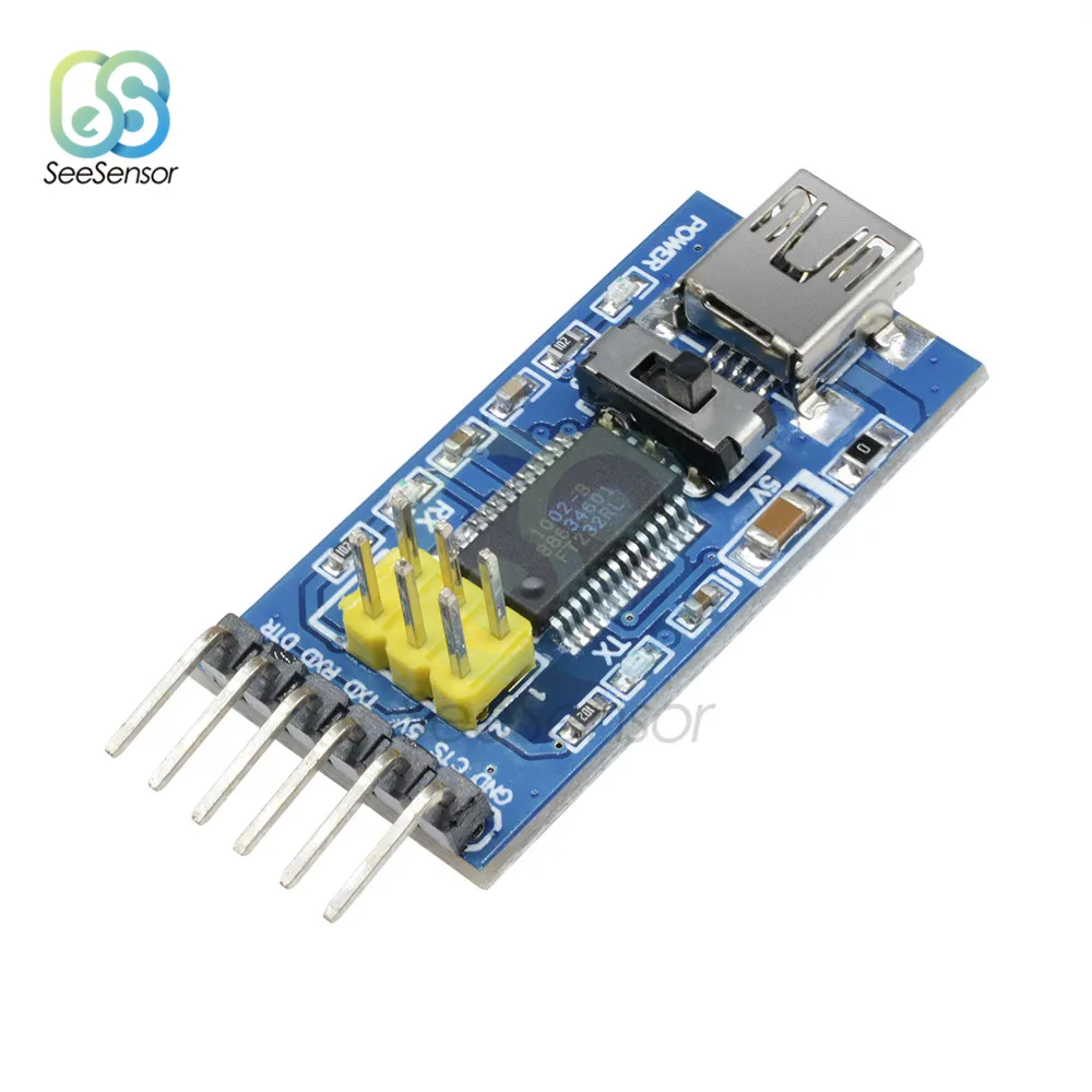 FTDI FT232RL USB к ttl последовательный IC адаптер конвертер Модуль плата Базовая коммутационная плата для Arduino мини порт трансивер - Цвет: Blue