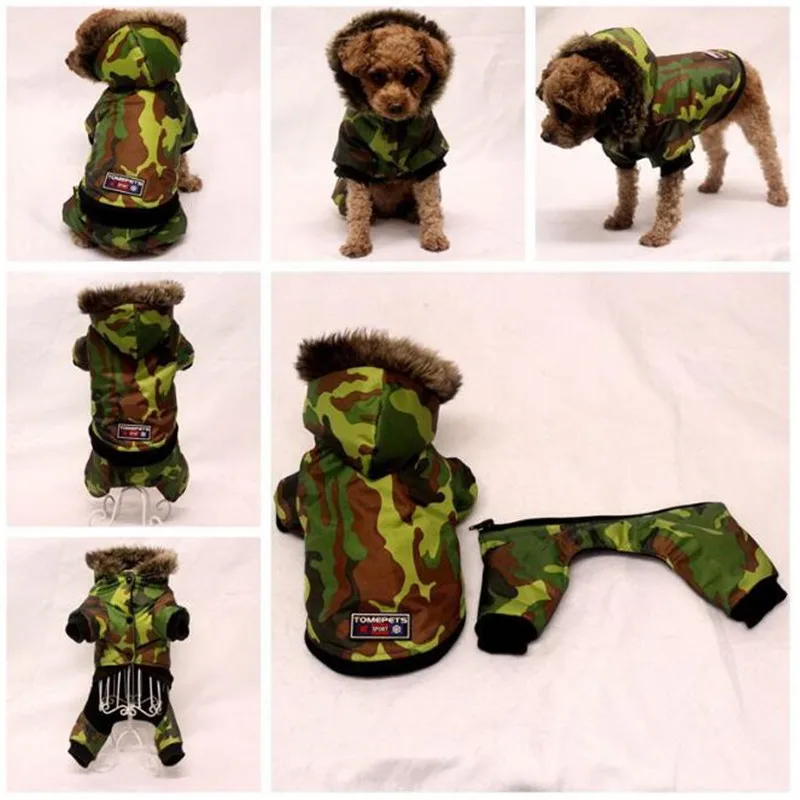 

Small Dog Coat Outfit Clothes Winter For Dogs Chihuahua Pug Camouflage Jumpsuit Jacket Coat+Pants Warm Costume Overalls Clothing