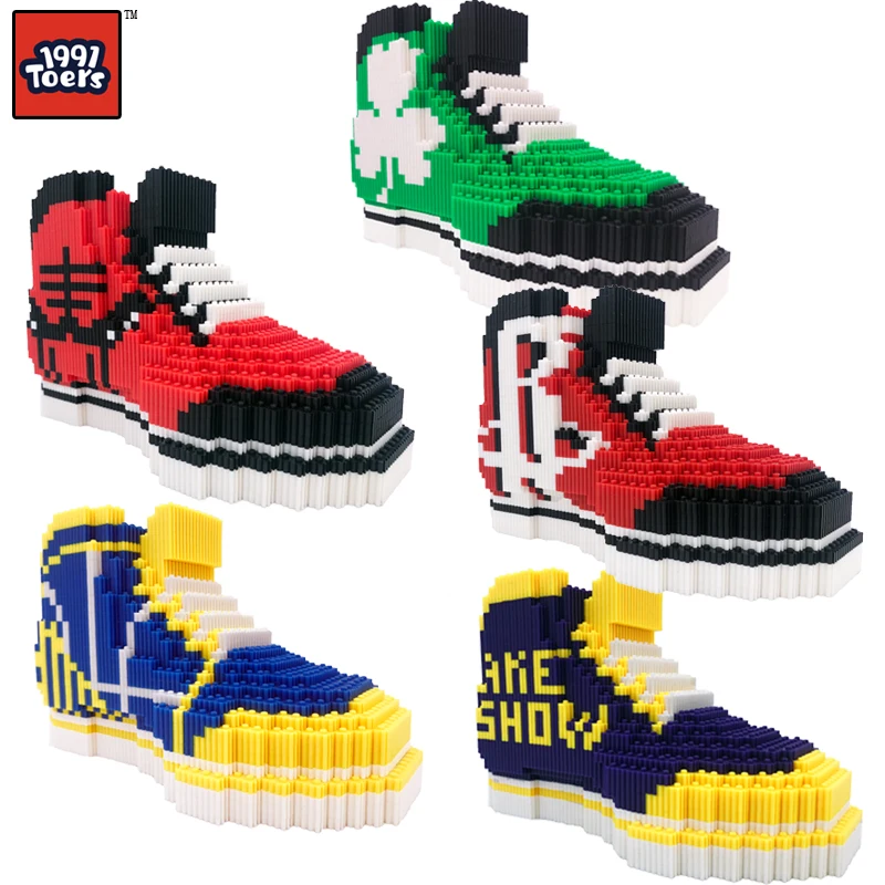 

Basketball shoes RocketsWarriorslakers Diamond micro Bricks DIY Creative Toys gift for children
