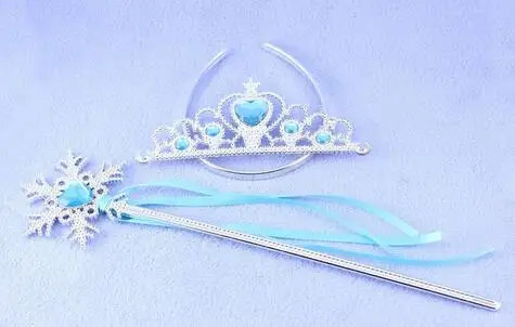 Принцесса Анна Корона Эльзы Набор Тиара Девочки Аксессуары для волос бренд тиара Косплей корона+ парик+ волшебная палочка+ перчатки для детской вечеринки