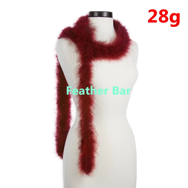 

Factory Direct Supply Cheap Wine red/burgundy Dyed Multicolor Turkey Feather Boa Marabou Feather Boas 18g 28g
