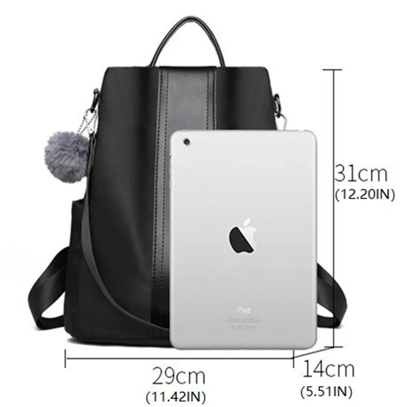 Женский водонепроницаемый нейлоновый рюкзак, кошелек, противоугонная школьная сумка, легкая сумка через плечо, школьный кошелек, многоцелевой рюкзак