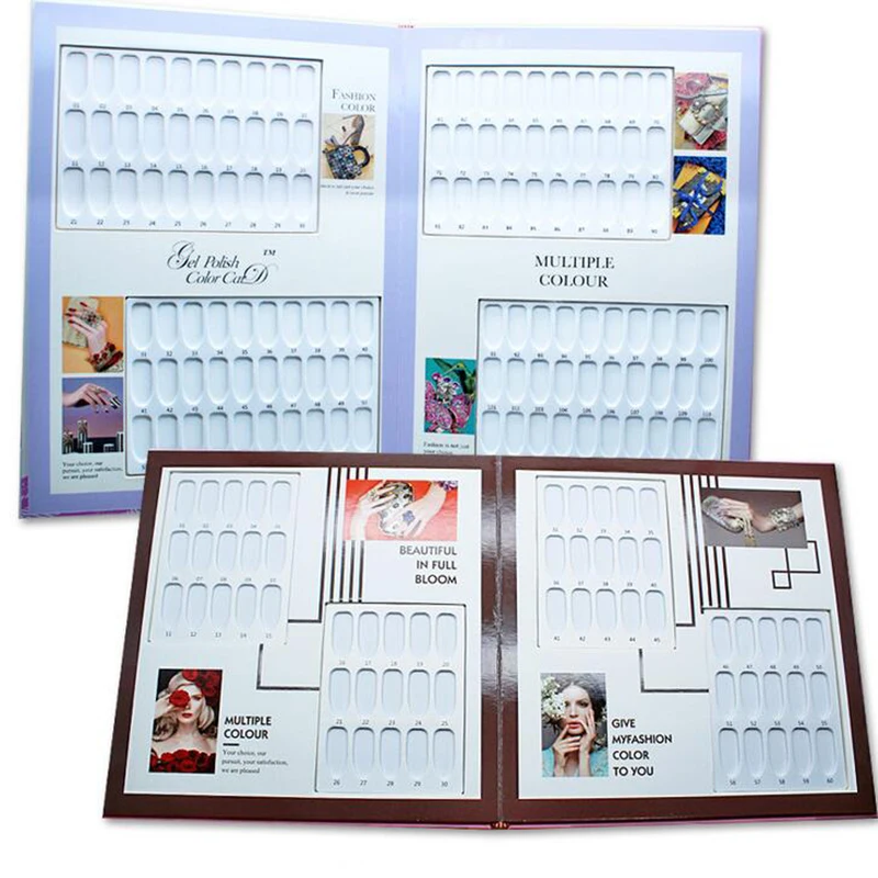 

Double-Sided 120 Tips Nail Gel Polish Color Card Nail Display Full Color Card Boards Practice Show Case Books Gel Polish Display