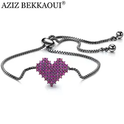 Азиза BEKKAOUI уникальный фиолетовые браслеты для Для женщин Регулируемая цепь Нежный маленький браслет подарок ювелирных изделий