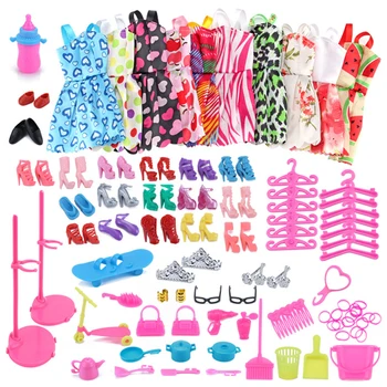 

1 set Dolls Accessories Kit Clothes Shoes Jewelry Furniture for 30cm Jointed Doll Clothes Accessories for Dolls Toys for Girls