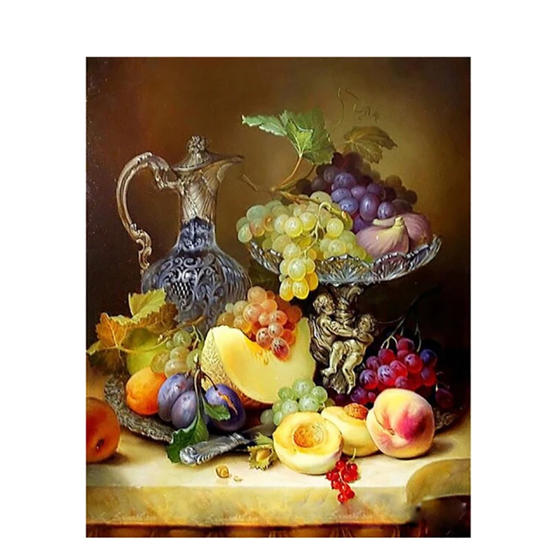 

DIY 5D Diamond Painting Cross Stitch Handmade Fruits Embroidery Patterns Wall Sticker Mosaic Home Decor Full Square Drill