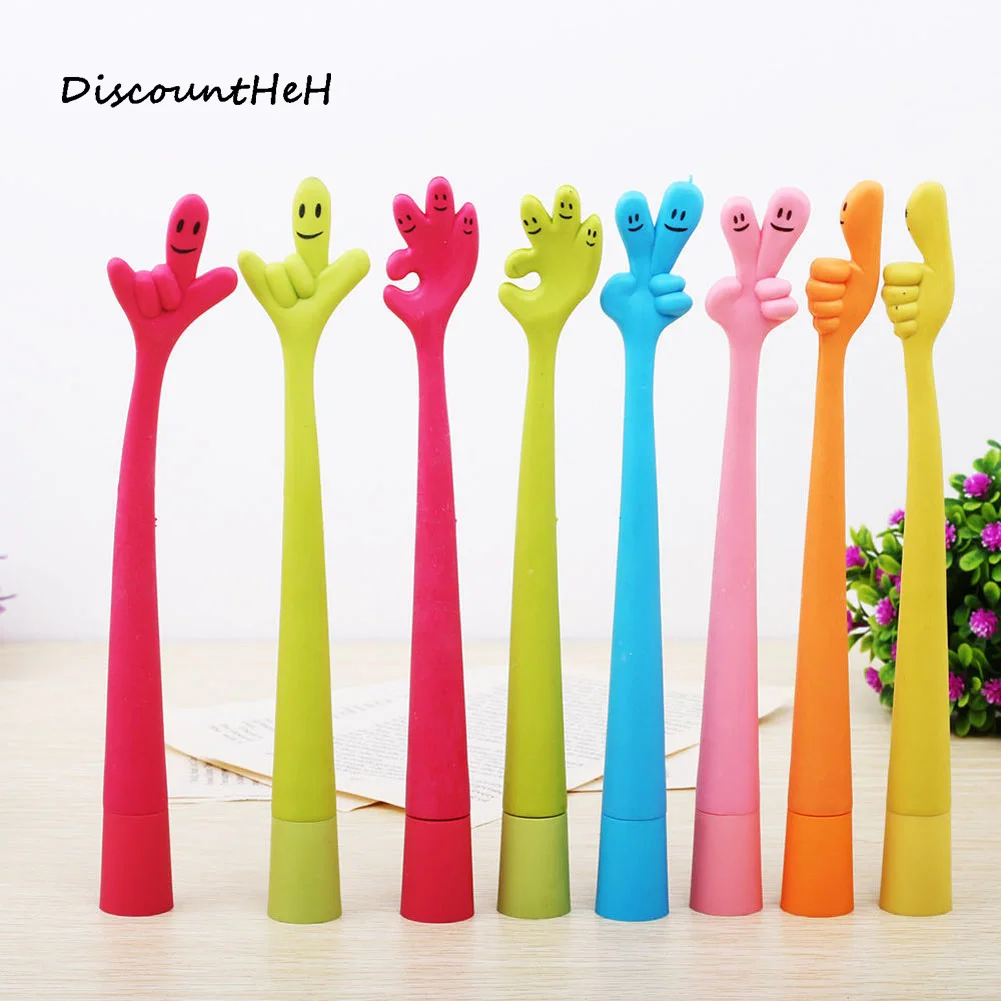 

1PC Bend Finger Pen Kawaii Fingers Modelling Ballpoint Pen 0.5mm Christmas Gift Office & School Stationery Random