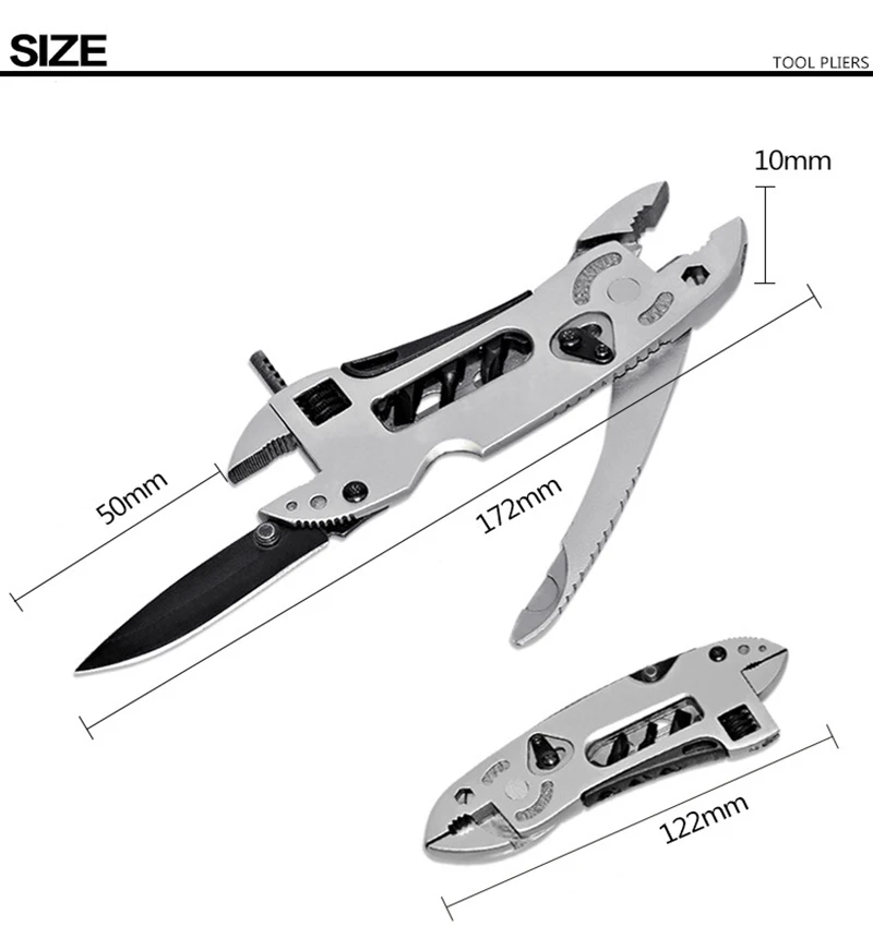 Кук плоскогубцы многофункциональный складной карманный гаджет для использования на открытом воздухе Многофункциональный комбинированный инструмент для ремонта отвертка ключ челюсть нож открытый выживания