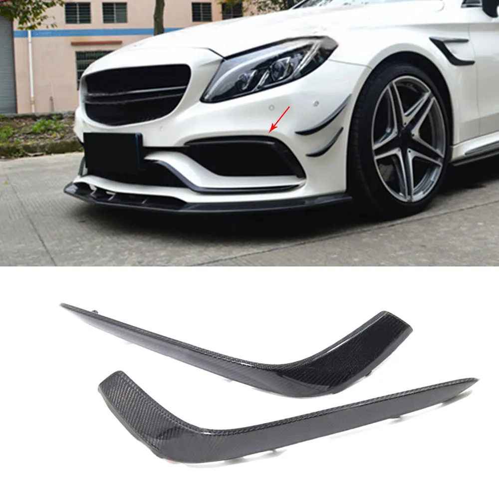 

C Class Carbon Fiber Front Bumper Foglamp Eyelids Cover trims for Mercedes Benz W205 C63 AMG C205 C260 C300 Sedan Coupe 15-17