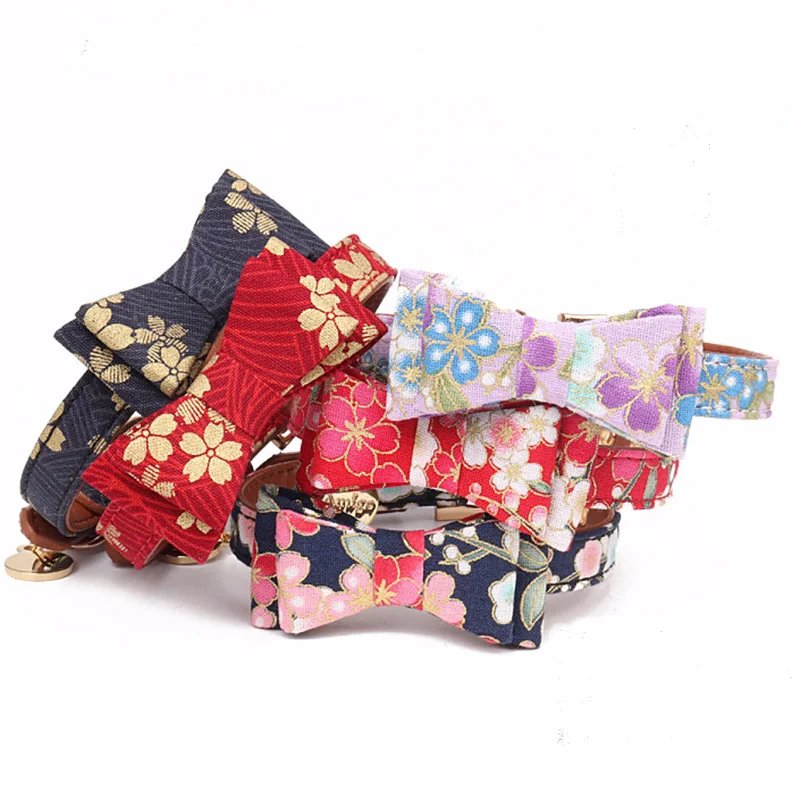 

Five colors are available Cute Pet Dog Bowknot Adjustable PU Leather Dog Puppy Collar For Cat Dog AMD17114