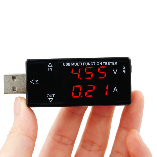 USB Charger Capacity Current Voltage digital voltmeter ammeter Tester