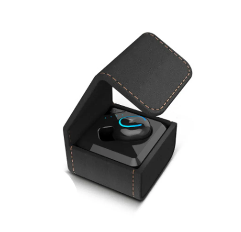 Черный Мини-стерео Беспроводная bluetooth-гарнитура спортивные наушники с сабвуфером, музыкальные наушники для huawei P30 - Цвет: Черный