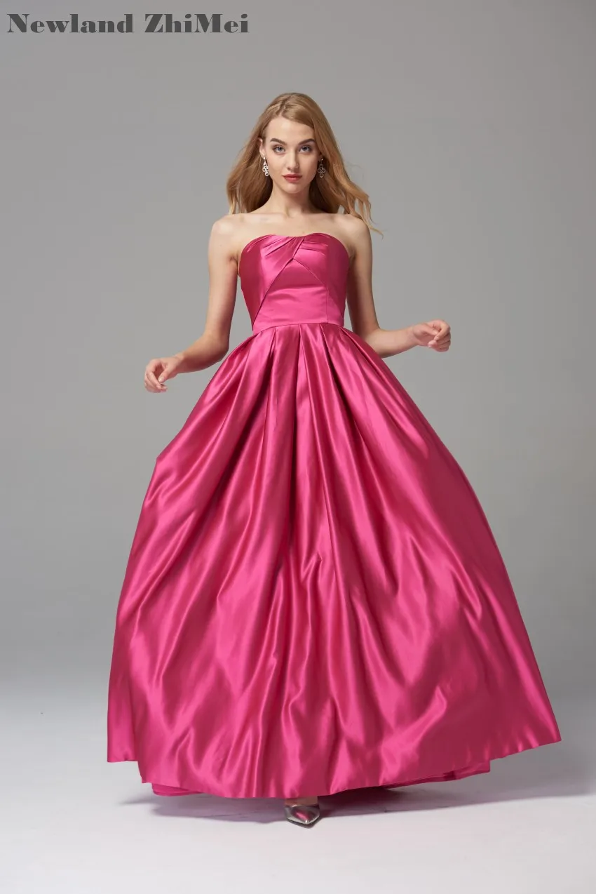 Best Selling Rose Red Prom Dress Elegant A Line Floor Length Strapless ...