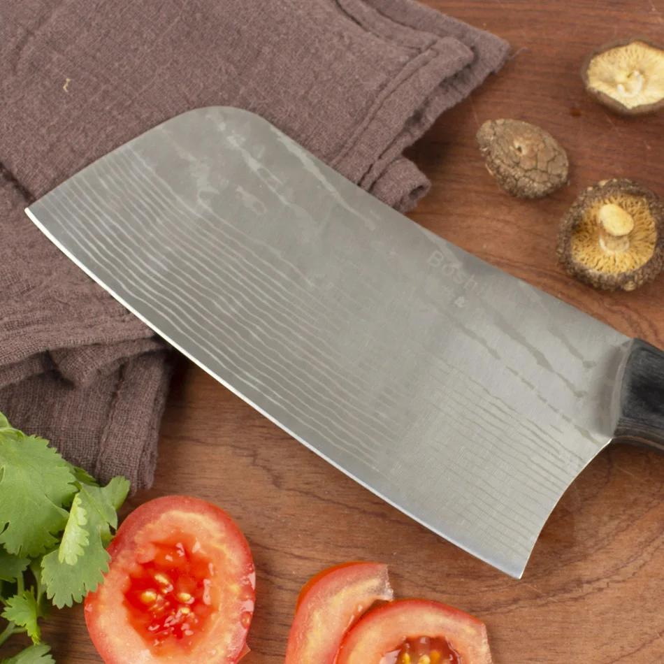 Стиль 6''Japan Santoku нож шеф-повара из нержавеющей стали, имитирующий лазерный дамасский узор, кухонные ножи, нож для измельчения овощей