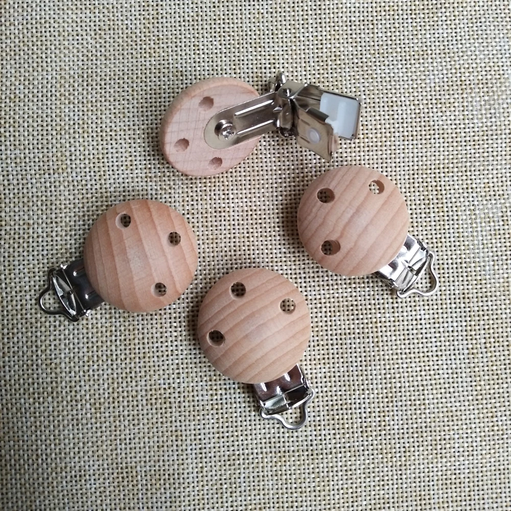 28mm beech wood Pacifier Clip infant pacifier chain clip beech wood and
