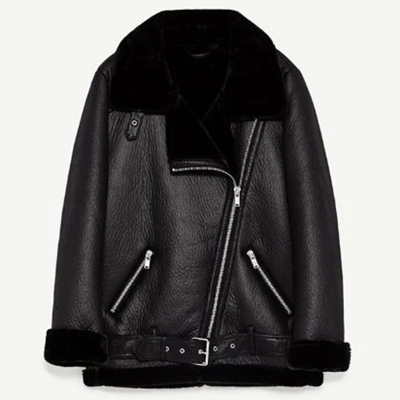 Женские меховые кожаные куртки в байкерском стиле, европейский стиль, натуральный мягкий мех, кожаные тренчи для женщин A033 - Цвет: Черный