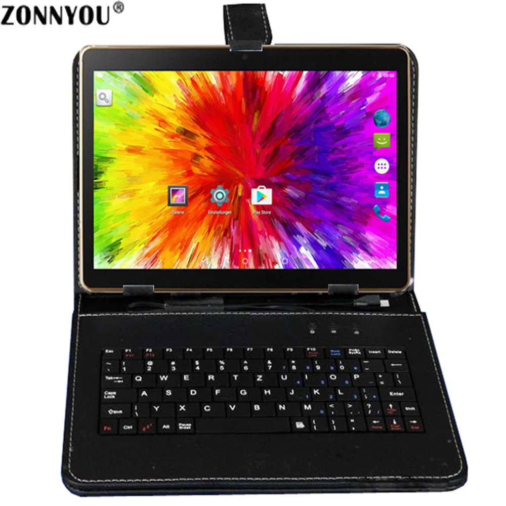 

New System 10.1" Tablet PC Android 7.0 3G/4G Call Cota-Core 4GB Ram 64GB Rom Built-in 3G Bluetooth Wi-Fi Tablet PC +Keyboard