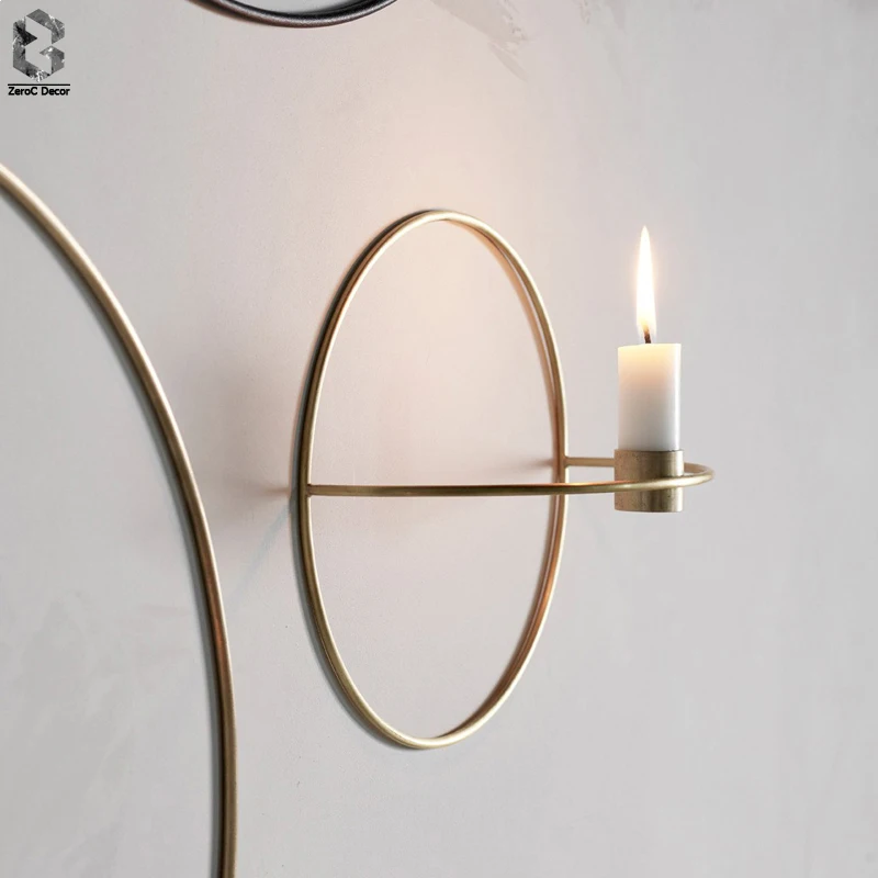 

Nordic Candlestick Metal Wall Candle Holder Modern Sconce Matching Home Ornaments Elegant Wedding Christmas Decoration