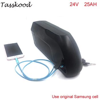 

Tigershark shape ebike battery 24v 25ah lithium ion battery pack with usb port and charger