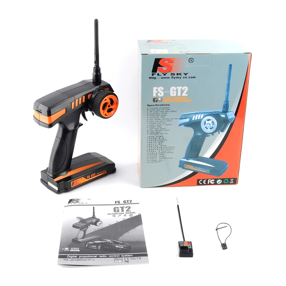 Flysky FS RC пульт дистанционного управления 2 4G GT2 2CH Радио Модель передатчик и GR3E