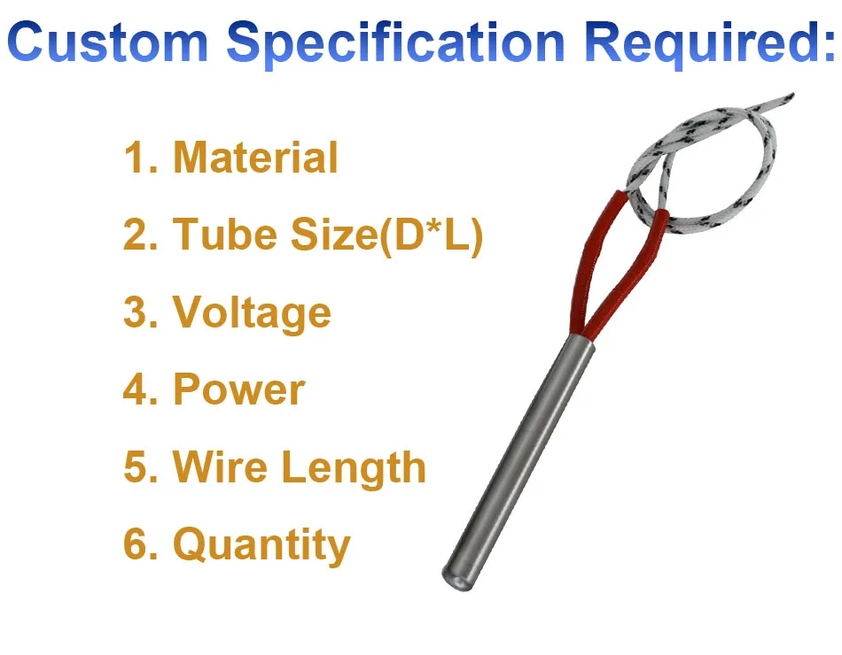16 мм диаметр трубки. 16x180 мм 16x190 мм 16x200 мм 110 В/220 В/380 В патронный нагреватель нагревательный элемент из нержавеющей стали