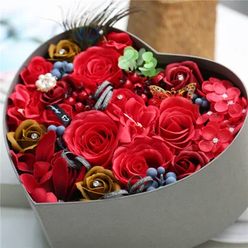 

Romantic Multy Rose Artificial Soap Fragrant Flowers with Gift Box As Novel Birthday Gift wedding Home Decor and Other Parties