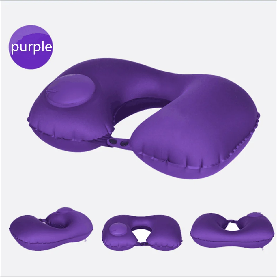 Подушка для сна в самолете, подушка для шеи, подушка для путешествий, Шейная Подушка для сна, воздушная подушка Cuscino Collo Aereo - Цвет: purple