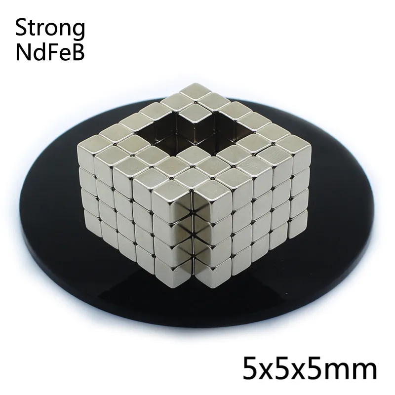 5x5x5mm Creative Neodymium Magnet 5mm N35 Permanent imanes NdFeB Super Strong Powerful Magnetic Magnets Square Buck Cube