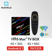 

H96 MAX Plus 4G+32G/64G Android8.1 Support Voice RK3328 Quad-Core 64bit 4G64G WiFi 2.4G/5G BT4.1 Support 2.4GHz wireless X96 MAX