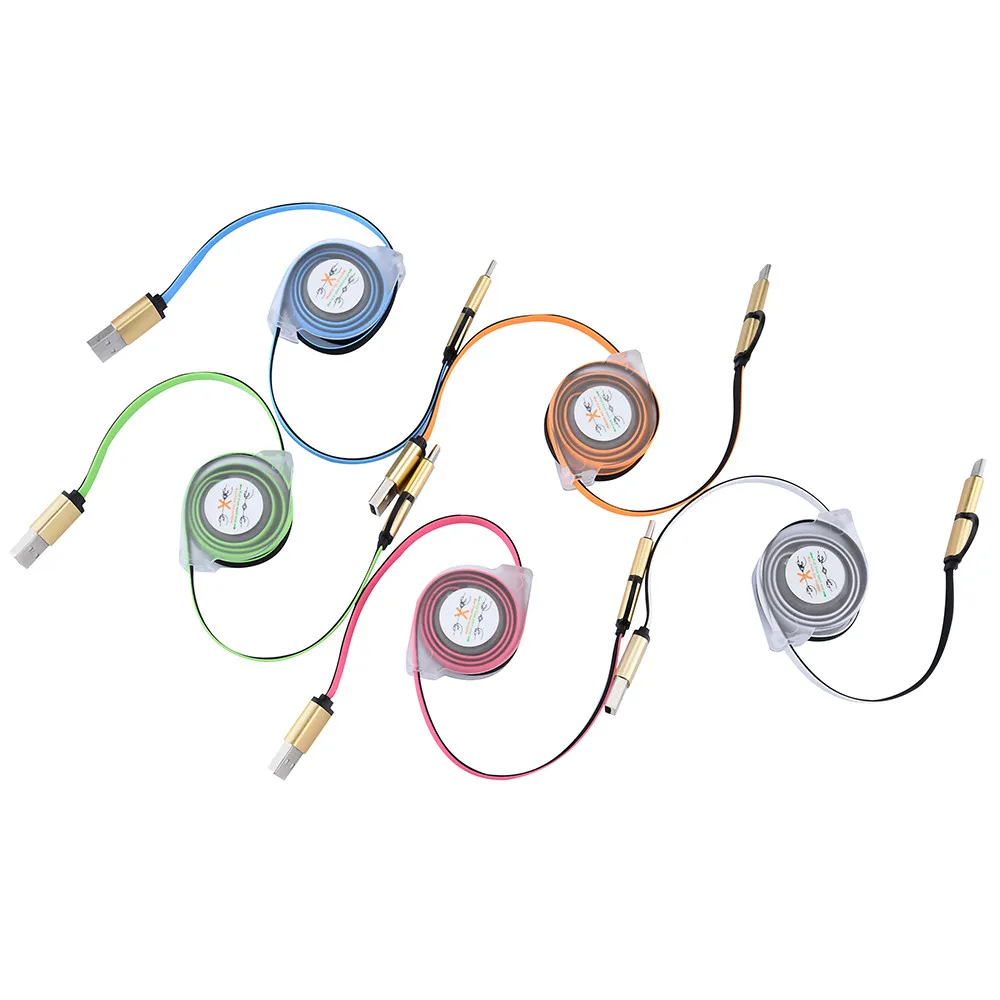 EPULA V8 Micro USB Type C Комбинированный мужской выдвижной кабель для зарядки данных