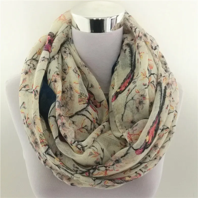 

new fashion women scarves viscose Infinity Scarf Snood hijab foulard hot animal Scarf trumpet bird long scarf flower bandana