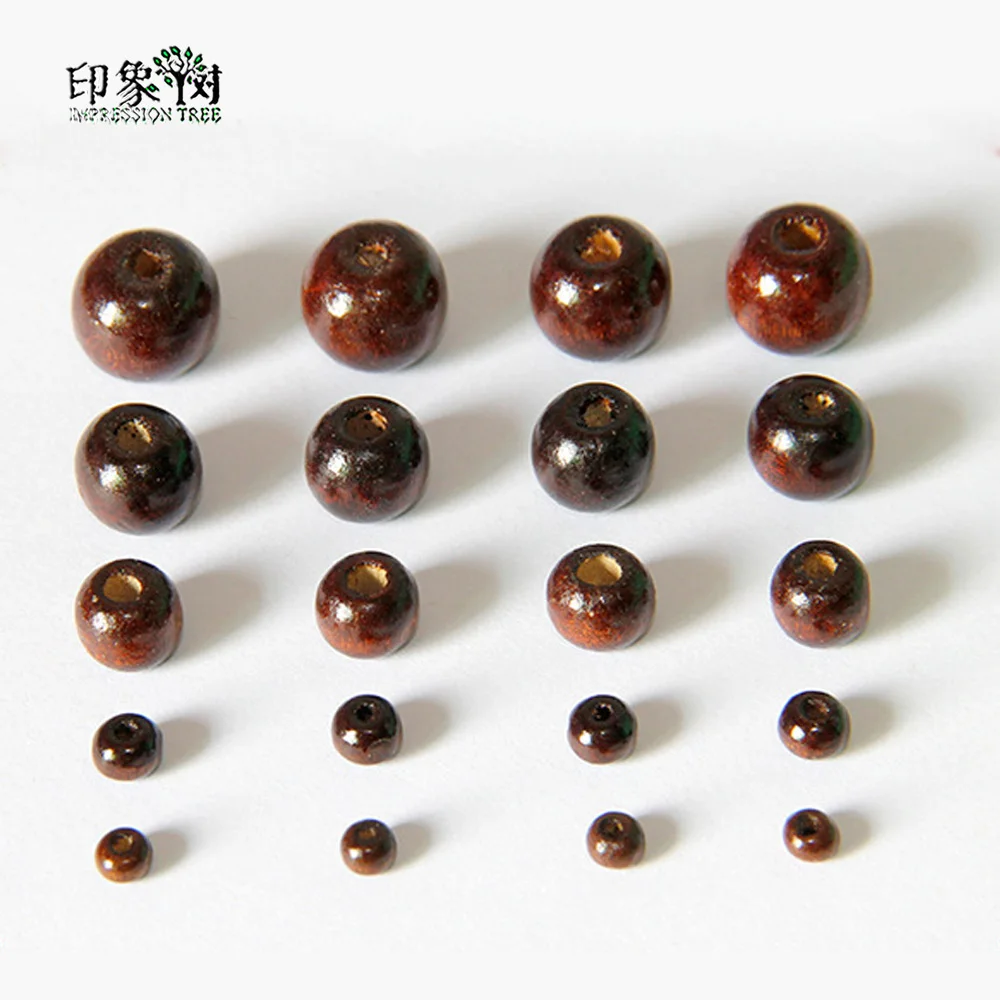

4/6/8/10/12mm No Harm Fashion Dark Coffee Wine Barrel Natural Maple Beads for DIY Bracelet Necklace Jewelry Makings 230