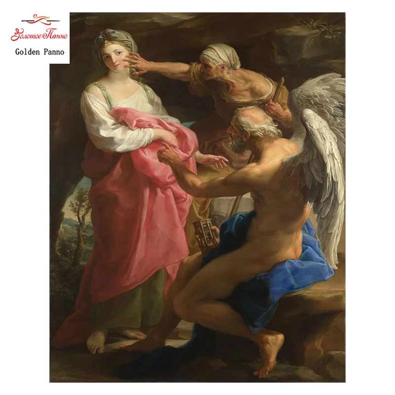 

Golden Panno,Needlework,DIY DMC Cross stitch,Sets For Embroidery kit 14ct unprinted man angel cross-Stitching,christmas 0109