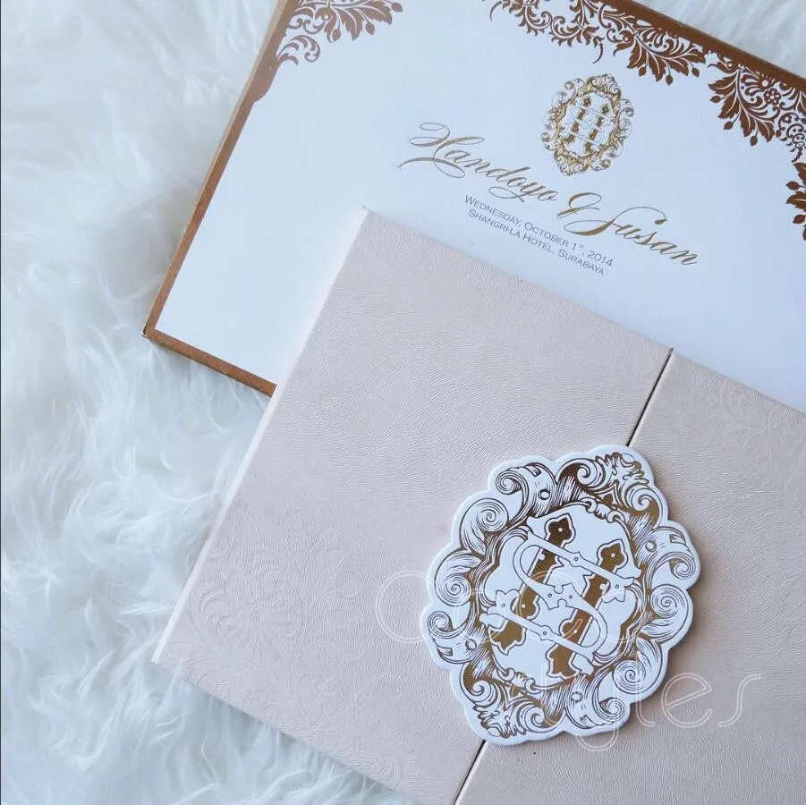  Cocostyles custom de luxe velvet leather gatefold invitation card with fold foiling for neutral wed - 32879774287