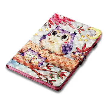 

For Samsung Tab A 10.5 2018 Leather Case for Samsung Galaxy Tab A T590 T595 Case Bag Cute Animal OWL 3D View Tablet Cover