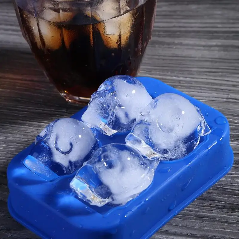 DIY Череп лоток с формой для кубиков льда льдогенератор силиконовый Хэллоуин Череп формы Шоколадные конфеты плесень виски винный бар вечерние принадлежности
