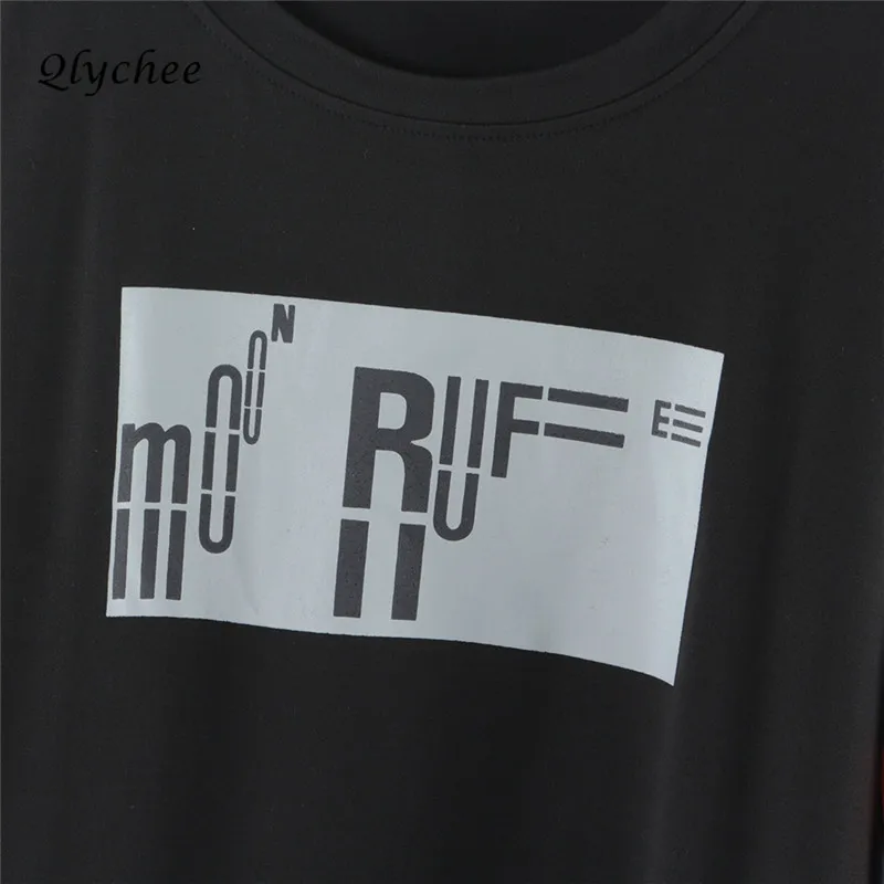 Qlychee Fashion Streetwear Patchwork Print T shirt Women Three Quarter Sleeve O Neck Harajuku Lady Top Tee Spring T-shirt Female