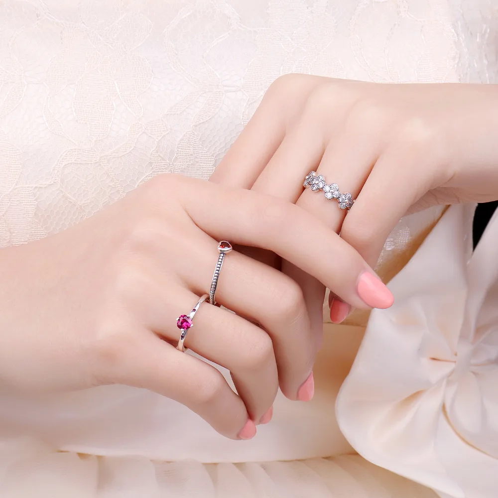 Jewelrypalace 925 пробы серебро искреннюю любовь Алые искусственный рубин кольцо с солитером Обручение кольцо Для женщин Jewelry подарки для нее