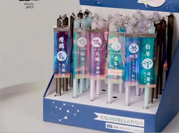 

new 12 constellation korea Gel Pen Ink Pen Gift School prize Office writing Supply student Stationery black needle pen 36pc/lot