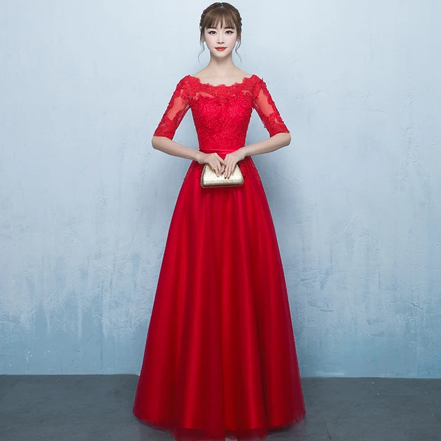 Wine Red Shoulderless Long Party Gowns Appliques Bandage Elegant Women ...