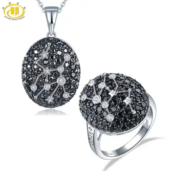 

Hutang Virgo Jewelry Sets Black Spinel Pendant Ring 925 Silver Sign Natural Gemstone Jewelry for Women 23th Aug Until 22th Sep
