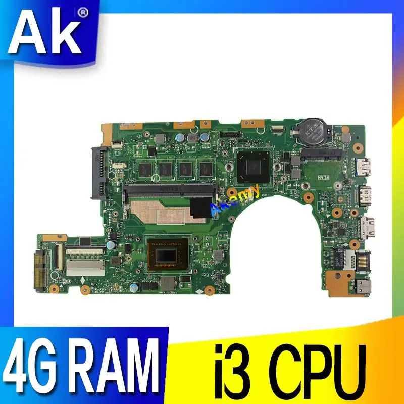 

Akemy S400CA Laptop motherboard for ASUS S400CA S500CA S400C S500C S400 S500 Test original mainboard 4G RAM i3 CPU
