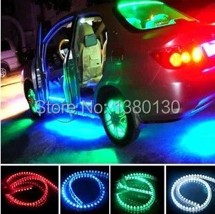 2x White 48-LED Side Headlight Daytime Running DRL Driving Strips Shine Lights