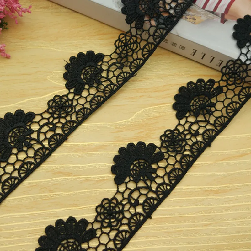 

High quality handmade water soluble embroidery lace fabric trim Material 3.5cm width for children's clothing sewing accessories