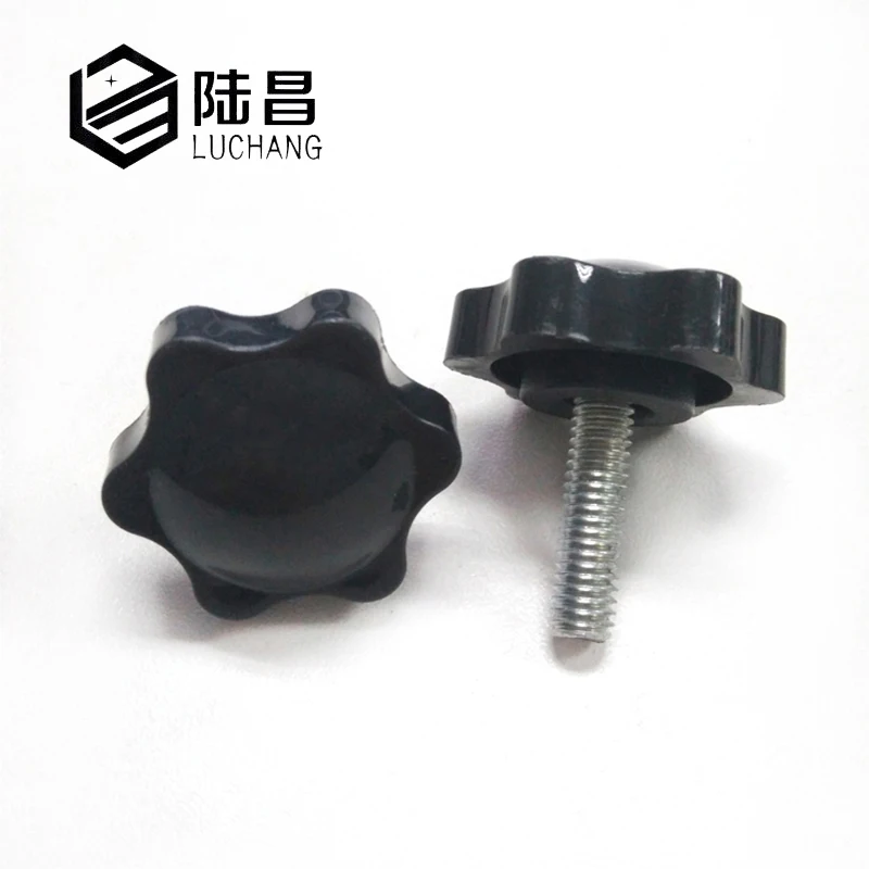 

luchang 10pcs M6 32# Thread Star Shaped Head Clamping Nuts Knob For Industry Equipment Plastic Head Clamping Screw on Knob Grip