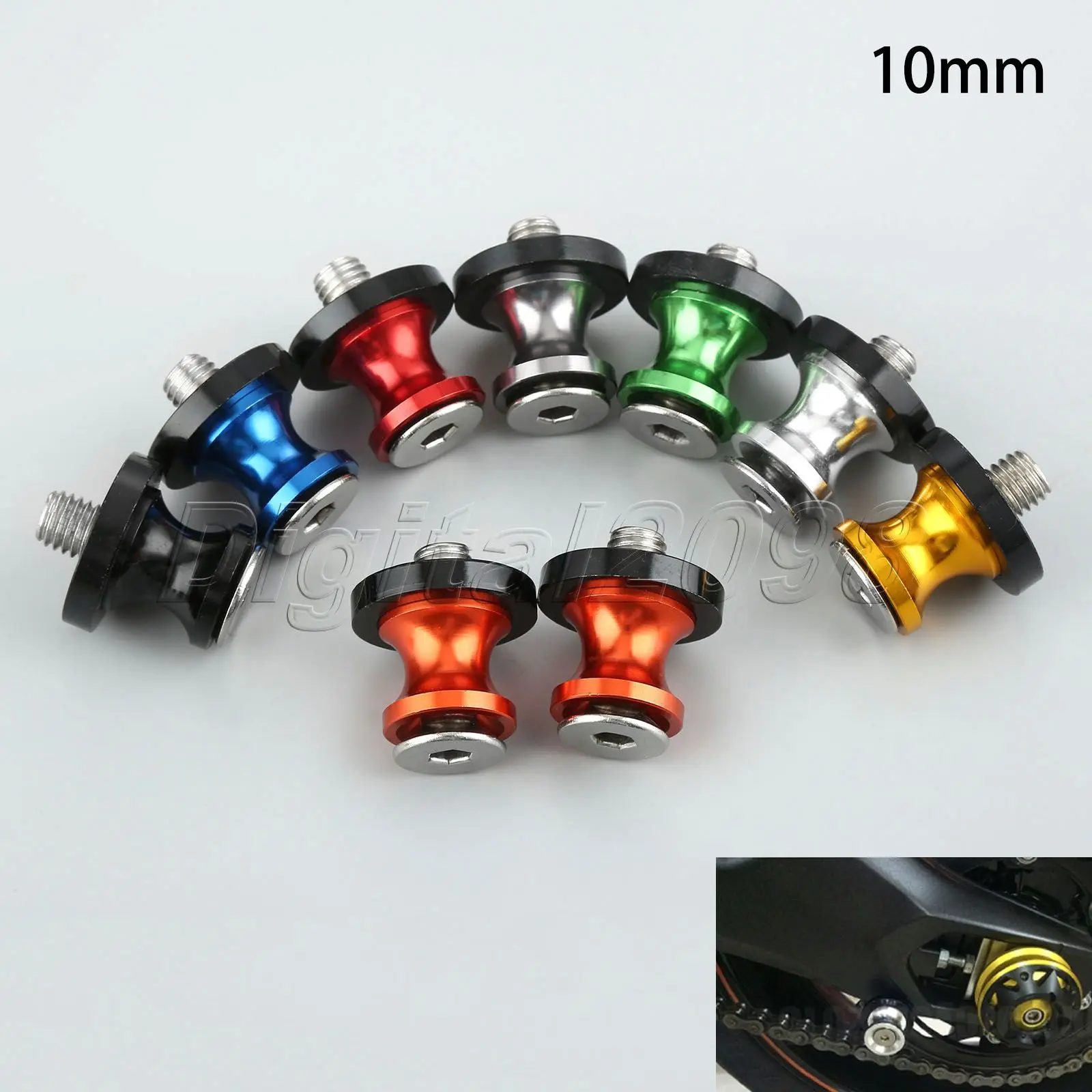 Yetaha 10mm Motorcycle CNC Aluminum Swingarm Spools Slider Stand Screw