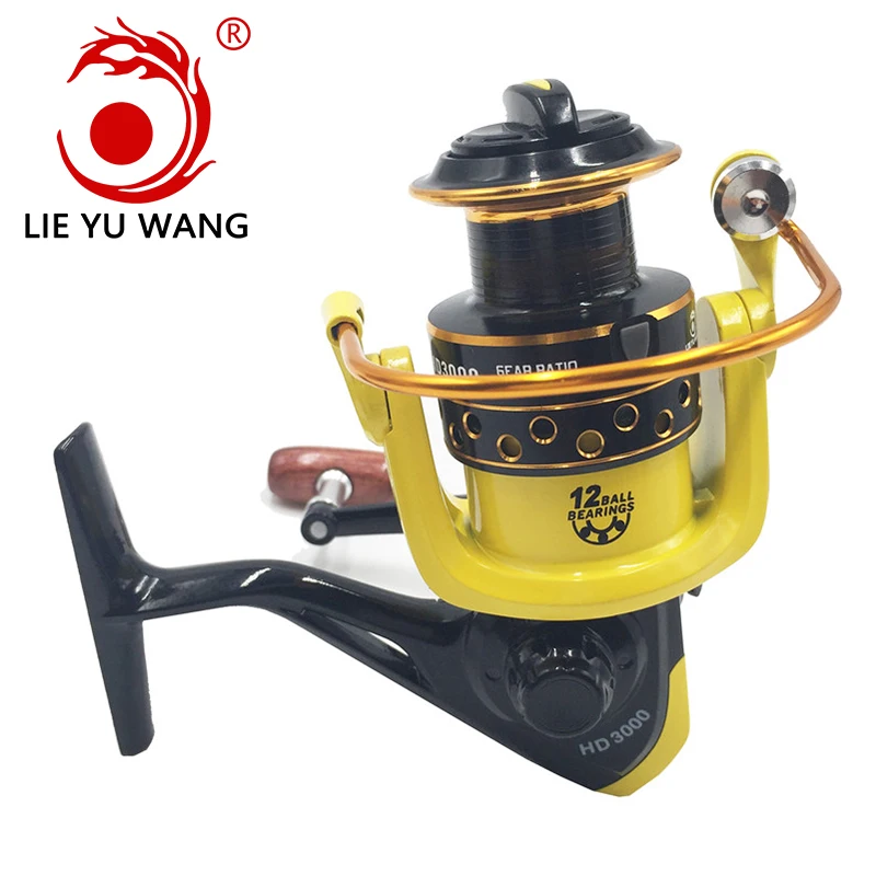 

LIEYUWANG Fishing Reel HD 12 Ball Bearings Spinning Reel 5.1:1 Gear Ratio High Speed Fishing Wheel For Bass Fishing