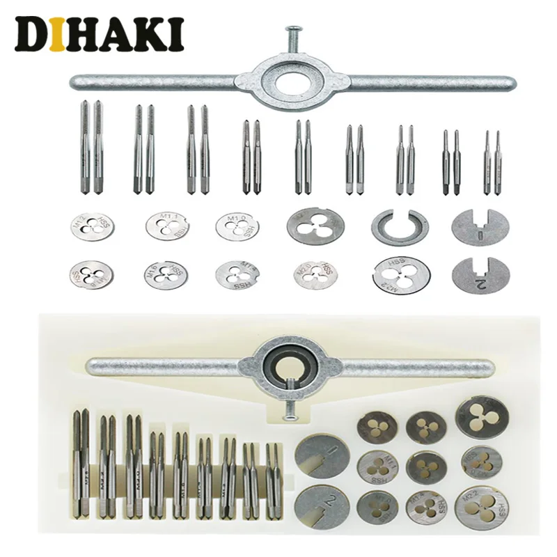 

31pcs/set Mini HSS Metric Tap Dies Thread Wrench Handle Tap Set Die Spanner M1 to M2.5 Screw Dies model making hand tools