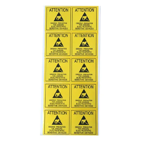 

4.8*4.8cm ATTENTION Sticker Adhesive Label for ESD Anti Static Sensitive Device Electronic Shielding Anti-Static Party Packing