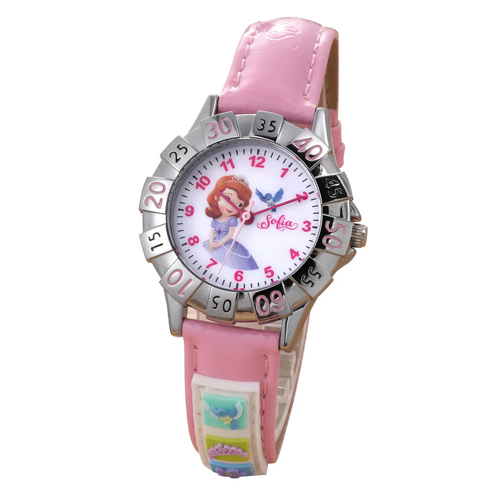 Disney Fashion Kids Watches For Girls Frozen Princess Luxury Quartz Wristwatches Sophia Princess Girl Child Casual Watches Children's Watches